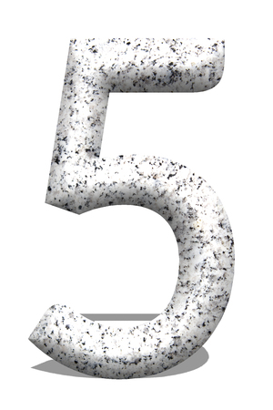 3d number 5 - from my stone number collection.の写真素材