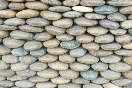 Modern wall decoration by arrangement pebble.の写真素材