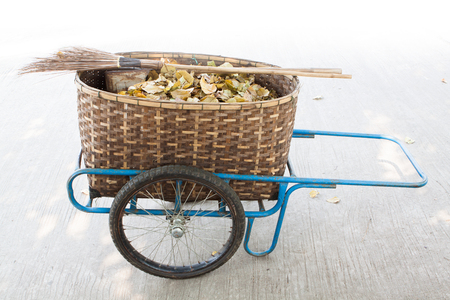 Sweep debris leaves cart.の写真素材