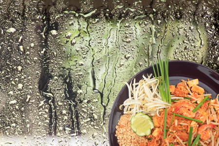 Thai food Pad thai , Thai style noodles with space.の写真素材