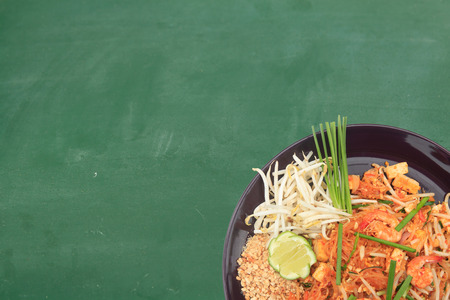Thai food Pad thai , Thai style noodles with space.の写真素材