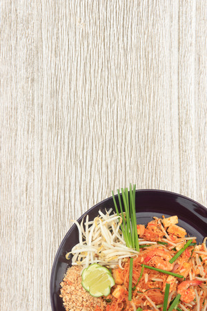 Thai food Pad thai , Thai style noodles with space.の写真素材
