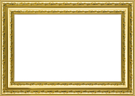 Classic vintage  gilded frame isolated on white background.の写真素材