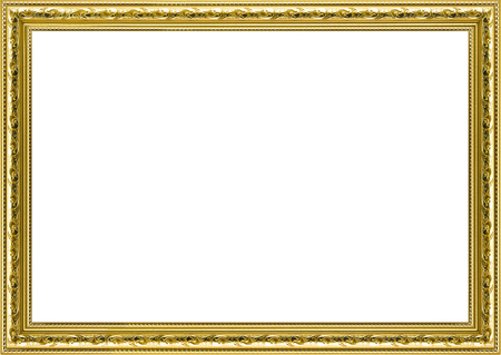 Classic vintage  gilded frame isolated on white background.の写真素材