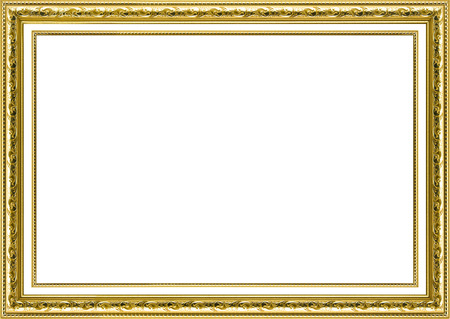 Classic vintage  gilded frame isolated on white background.の写真素材