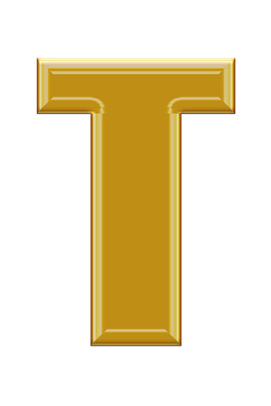 Golden alphabetic fonts.T.の写真素材
