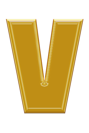Golden alphabetic fonts.V.の写真素材
