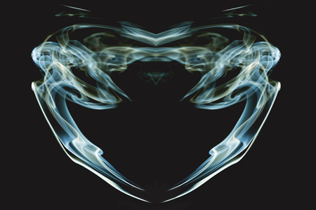 Abstract of love. Heart from smoke.Black and white.の写真素材