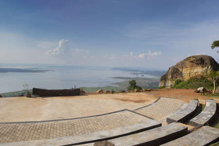 Wonderful of  Hin Chang Si View Point , Khonkaen , Thailand. Landscape  Background Concept.の写真素材