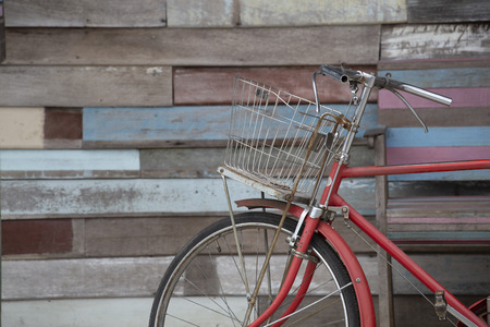Bicycle with wood background.Memory concept.の写真素材