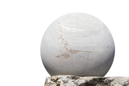 Stone ball isolated on white.の写真素材