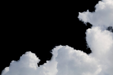 Clouds isolated on  black background with clipping path.