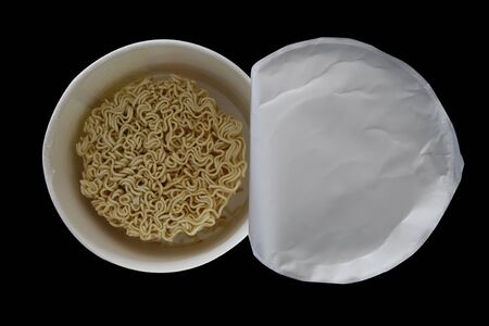 Noodle isolated on black background.の写真素材