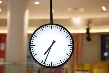 Clock with blurred background .の写真素材