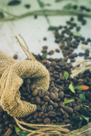 Coffee Beans in a Bagの写真素材