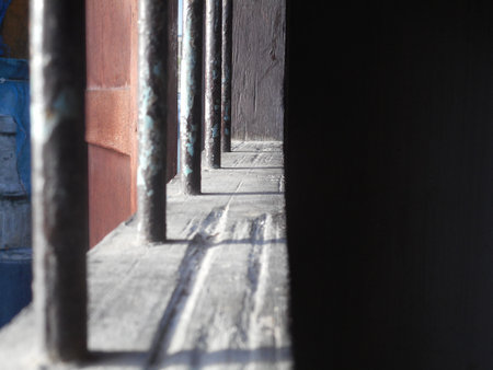 Steel cage at the window