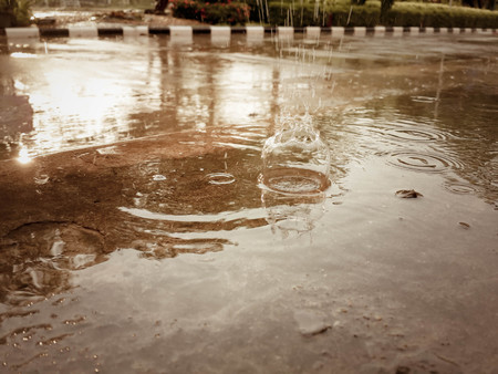 water Droplets on the floor.の写真素材