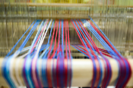 the weaving machine (SAORI), Abstract background - selective focusの写真素材