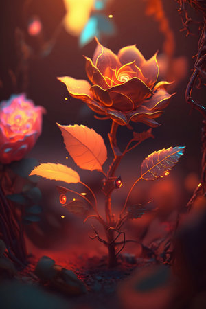 magical rose in soft light close upの素材