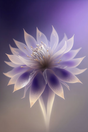 fantasy translucent flower in fogの素材