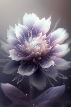 fantasy translucent flower in fogの素材