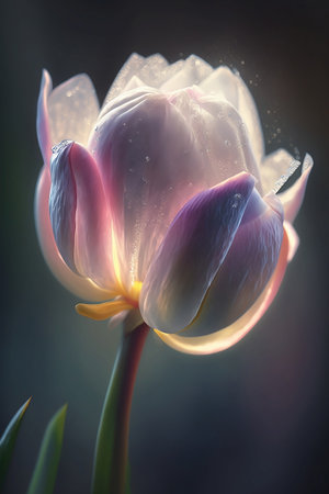 fantasy translucent white rose in glowの素材