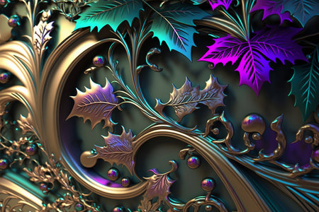colorful metal flowers pattern close upの素材