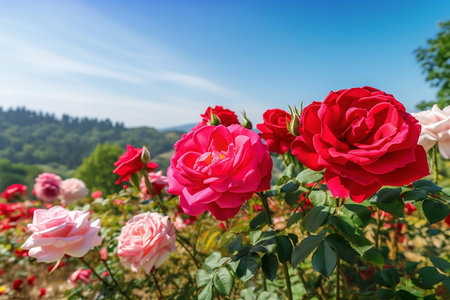 field of red roses close upの素材