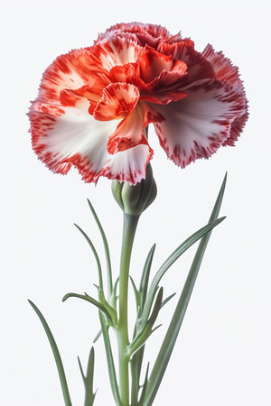 colorful carnation on white background close upの素材