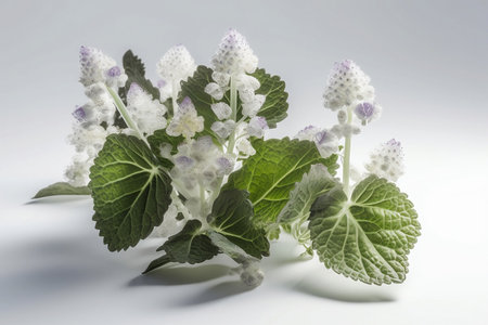 translucent flower on white background close upの素材