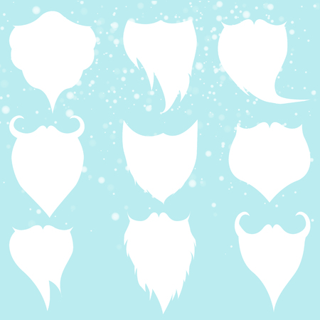 Santa beard icon isolated on red background. Vector illustration.のイラスト素材