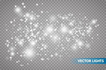 Glow light effect.  Sparkle dust. Christmas flash. Vector illustration.のイラスト素材