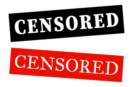 Vector illustration of the word Censored in red and black ink stamps Vector illustrationのイラスト素材