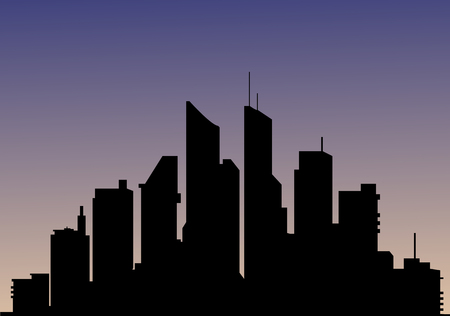 Modern city skyline ,silhouette of city skyline Vector illustrationのイラスト素材