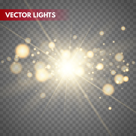 Star burst with sparkle isolated. Glow light effect with rays. Vector illustration.のイラスト素材