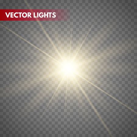 Star burst with sparkle isolated. Glow light effect with rays. Vector illustration.のイラスト素材