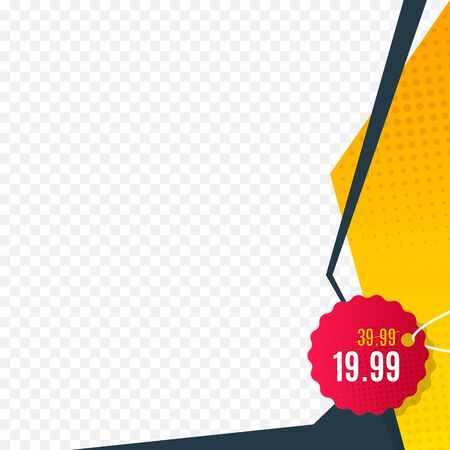 Sale banner for social media. Frame with price tag. Vector illustrationのイラスト素材
