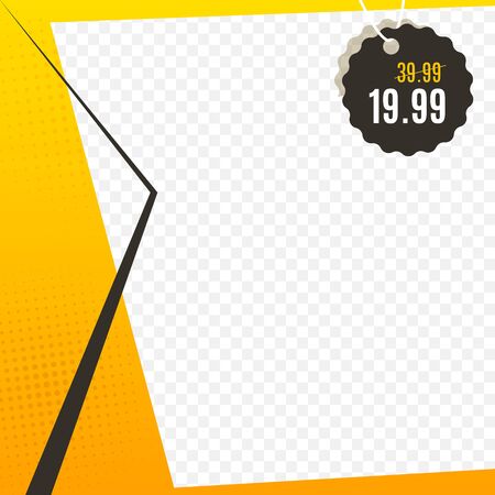 Sale banner for social media. Frame with price tag. Vector illustrationのイラスト素材