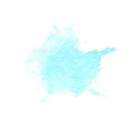 Sky blue watercolor stain. Delicate color paints for wallpaper, label. Vector illustration.のイラスト素材