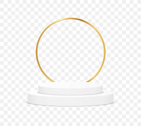Round stage podium isolated. Stage platform. Vector blank showcaseのイラスト素材
