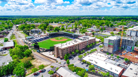 Greenville Drive Baseball Stadium in Downtown Greenville South Carolina SCのeditorial素材