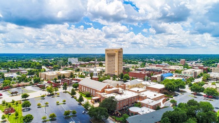 Drone Aerial of Downtown Spartanburg South Carolinaのeditorial素材