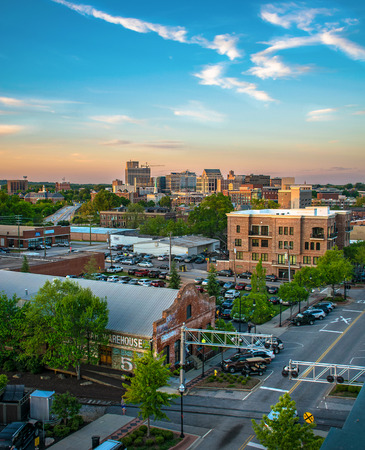 Greenville, South Carolina, USA Skyline at Sunsetのeditorial素材