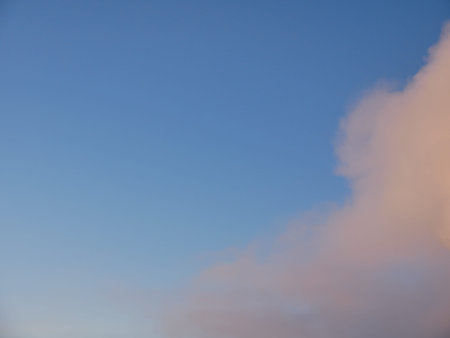 Clouds in the blue sky at sunset as an abstract background.