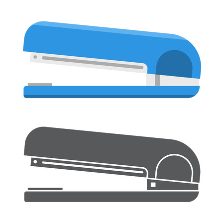 Office stapler illustration in flat design and outline style. Stationery icon for web and applications.のイラスト素材