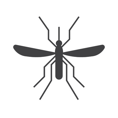 Mosquito outline icon. Bloodsucking midge silhouette illustration.のイラスト素材
