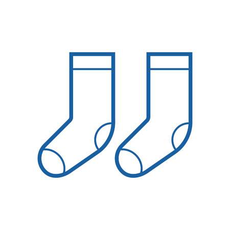 Warm socks vector icon in outline design. Socks thin line illustration.の写真素材