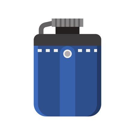 Tourist flask vector icon. Hiking water bottle illustration in flat design. Hip flask isolated on white background.の写真素材