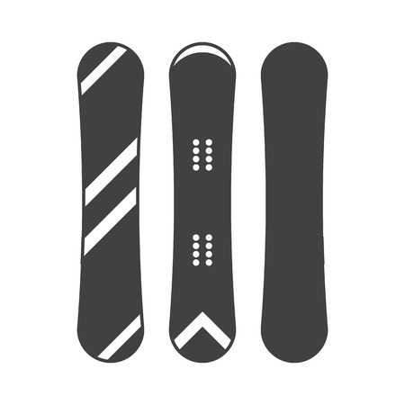 Snowboard icon in outline design. Snow boards deck vector silhouette illustration.のイラスト素材