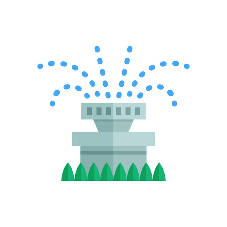 Garden sprinkler icon. Automatic lawn watering system vector illustration.の写真素材